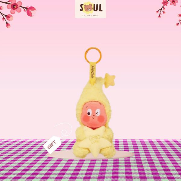 móc khóa gấu bông ngôi sao màu vàng cute