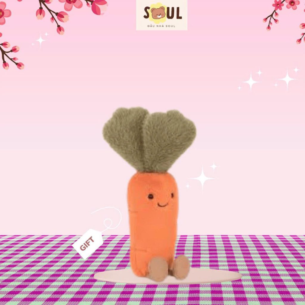 Gấu bông Jellycat Amuseables Carrot hình cà rốt dễ thương